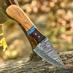 Handmade Damascus Steel Blade Kitchen Knife Professional Chef Table Knife Wood Resin Handle
