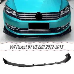 MUTUSAISI Front Bumper Lip Splitter Spoiler for Volkswagen VW USA Passat B7 2012-2015 Gloss Black Accessories