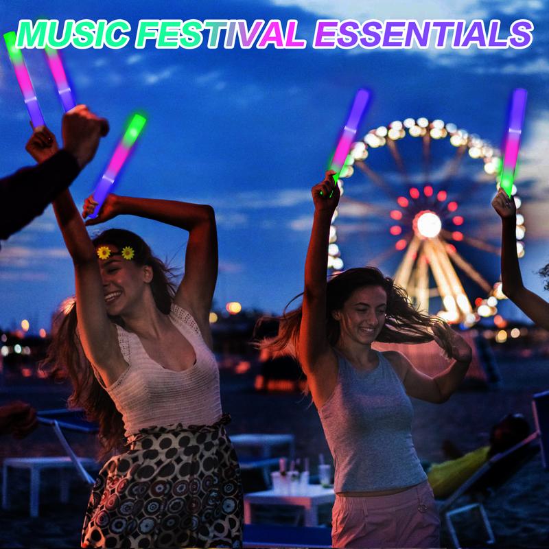 50-Pack LED Glow Sticks - Multi-Color  Sticks with 3 Dynamic Modes | Battery Operated Party Supplies for Festivals, Raves, Weddings & Holidays | Perfect Party Favors, Decor + Gifts for BF/GF & Festive Celebrations Chrimas favors