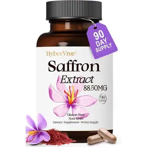 Saffron Extract Supplement 88.5 mg 90 Vegan Capsules Made in USA Non-GMO Gluten-Free