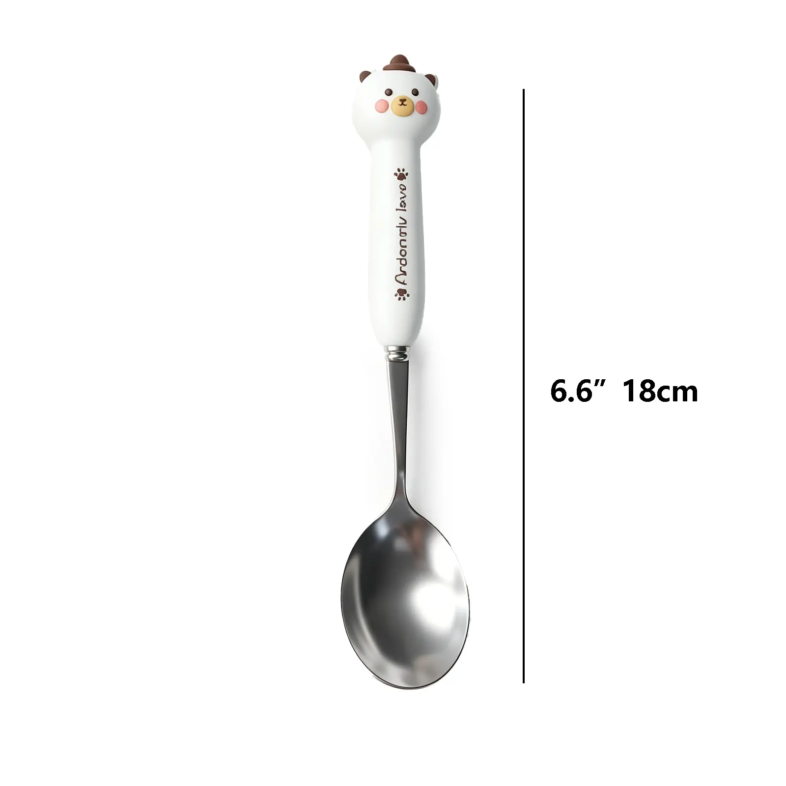 Cute Bear Dirner Spoon 18.5om - White