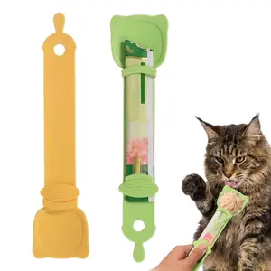 Cat Treat Squeeze Spoon,Cat Strip Feeder spoon,Multifunctional Dispenser for Wet Food,Licky Treats & Puree Tubes,Suitable for Churu Paste Treat(3 Color) easy feeding,Easy Feeding and Storage,Cat Accessories