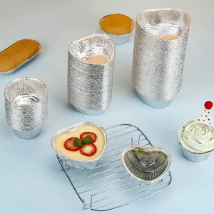 20/50pcs Large Capacity Disposable Baking Cups Bakeware - Durable Aluminum Foil, Non-Stick, Versatile for Cupcakes, Tarts, Pudding, Appetizers - Perfect for Wedding, Christmas, Birthday Party Supplies