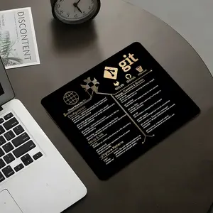 Trend Git Cheat Sheet Design Square mouse pad Aesthetic Desktop Decorative Protective Pad, Rubber Anti-slip Lockedge Work Pad, Small Size Suitable for Laptop, Desktop Computer Games, Work, Family