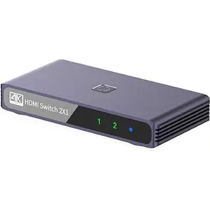 HDMI Switch 4K 60Hz - 2 in 1 Out Bidirectional HDMI Switcher – HDMI Splitter HDR, 3D – HDMI Hub for TV, Monitor etc. - Compatible with Apple TV, Xbox, PS5/4 etc. 1 Display at a Time – Aluminum