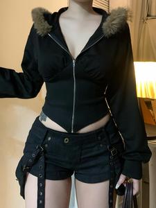 women's zip up tight hoodie  jacket, street fashion casual long sleeve outerwear for daily outdoor wear, women clothing for fall & winter, hoodies for women