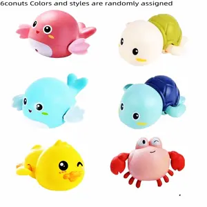 Random Color Cute Cartoon Animal Design Bath Toy, 6 Counts/set Baby Bath Toy, Swimming Toy for Kids, Birthday Gift for Boys & Girls