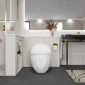 1-Piece 1.28 GPF Single Flush Egg Shape Toilet in Glossy White   WL