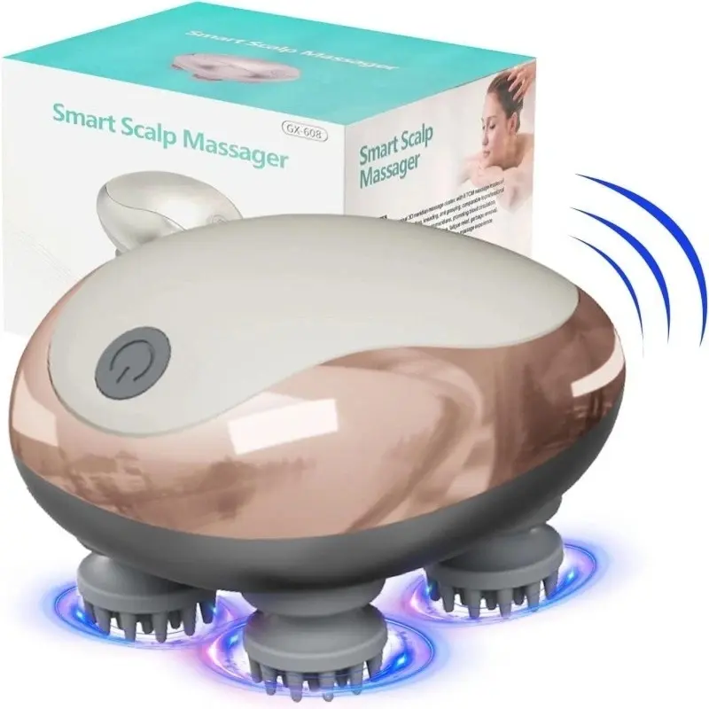 1pc Electric Scalp Massager, Portable Rechargeable Scalp Pressure Relaxation, Handheld Anti Drop Silicone Tape with 8 Detachable Massage Claws, 3 Speed Modes And 2 Massage Styles, Ideal Gift for Women, Men, Dogs, Cats, And Pet Massagers, Head Massagers