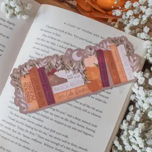 Cozy Autumn Bookshelf Die-Cut Bookmark for Fall Loving Booktok Readers