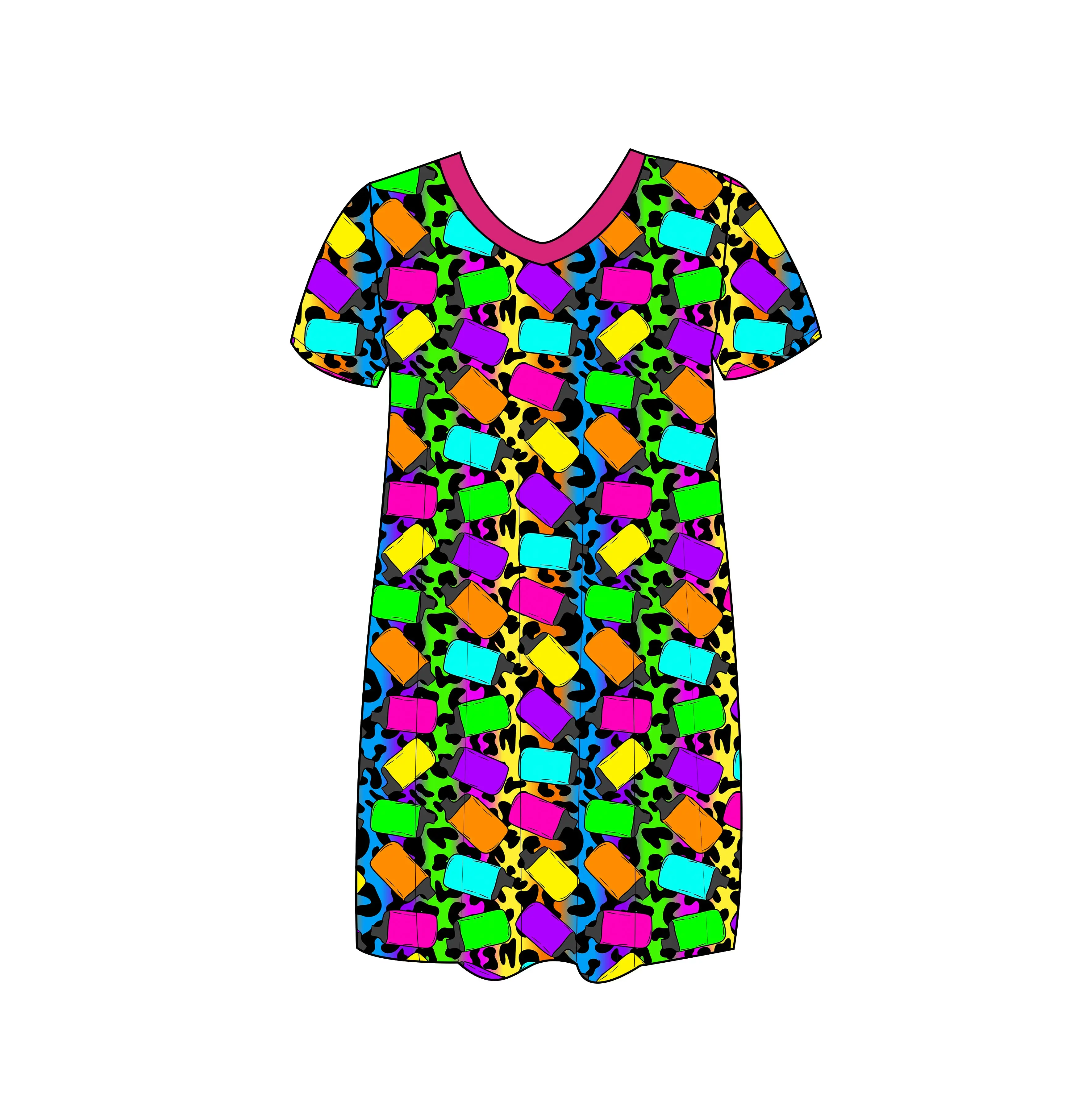 Women's Short-Sleeve Print T-Shirt, Leopard Vapes MooMoo Casual Top