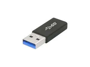 Nippon Labs USB 3.0 USB-C Female to USB A Male Adapter 50000-USB3-CF-12, Black Aluminum Shell