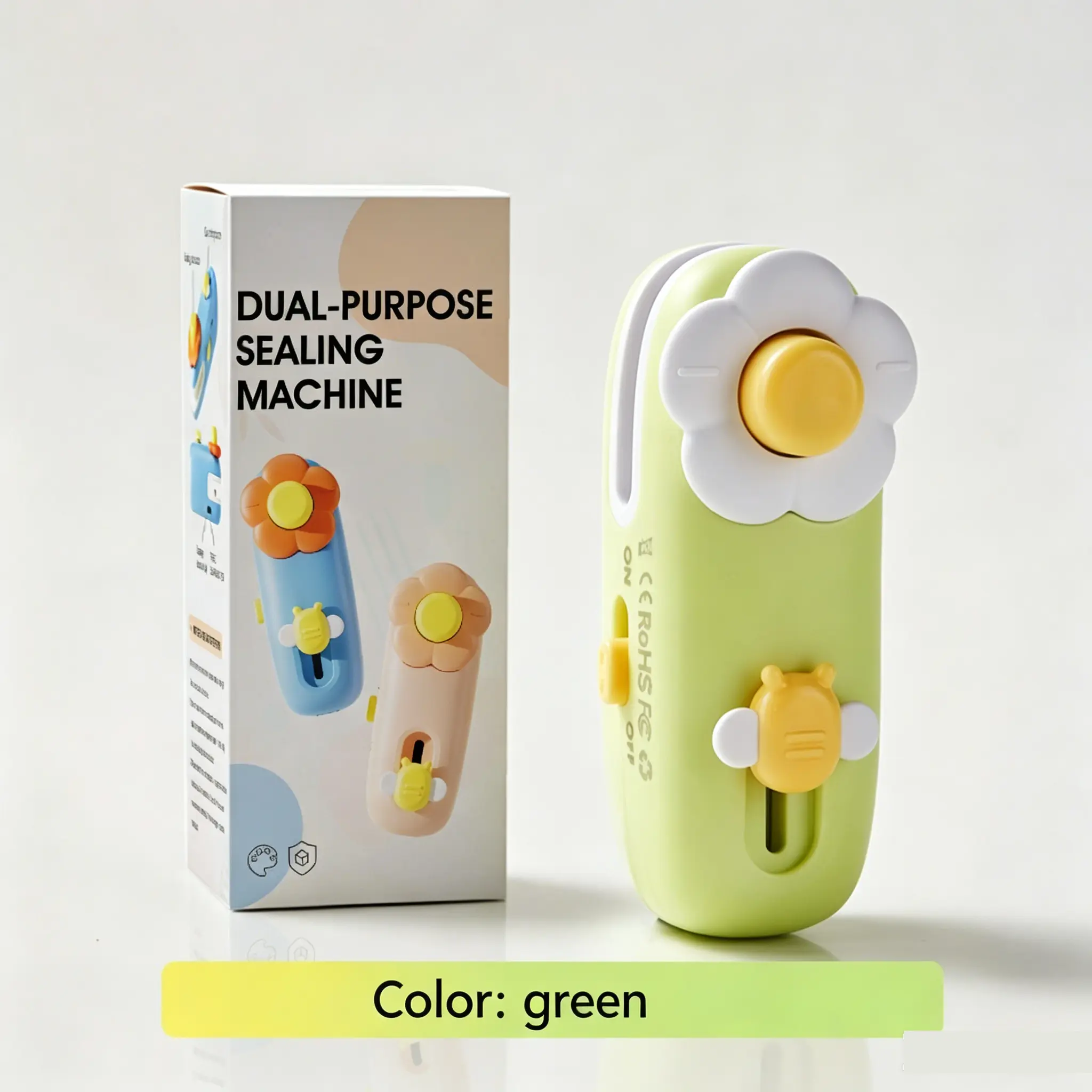 Mini snack bag sealing machine,Portable mini plastic bag sealer 2 in 1, plastic material, rechargeable, suitable for sealing and sealing snacks, coffee and pet food packaging Kitchen Preservation,Gift for Christmas