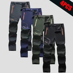 Men's 4-Pack Thick Warm Winter Autumn Work Pants with Multi-Pocket Softshell Fabric, Belt Loops & Zipper Closure - Suitable for Hunting & Skiing, Durable Trousers Outdoor pantalones para hombre pants for men