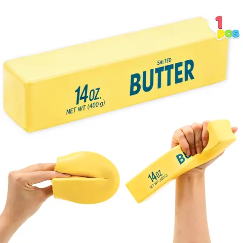 JOYIN Jumbo Butter Squishies Toy - Durable Slow Rise Soft Sensory Finger Squeeze, Realistic Oddly Satisfying Shape for 8+ Years Kids, Office Desk Anxiety Support Stress Relief Item, Squishies Toys