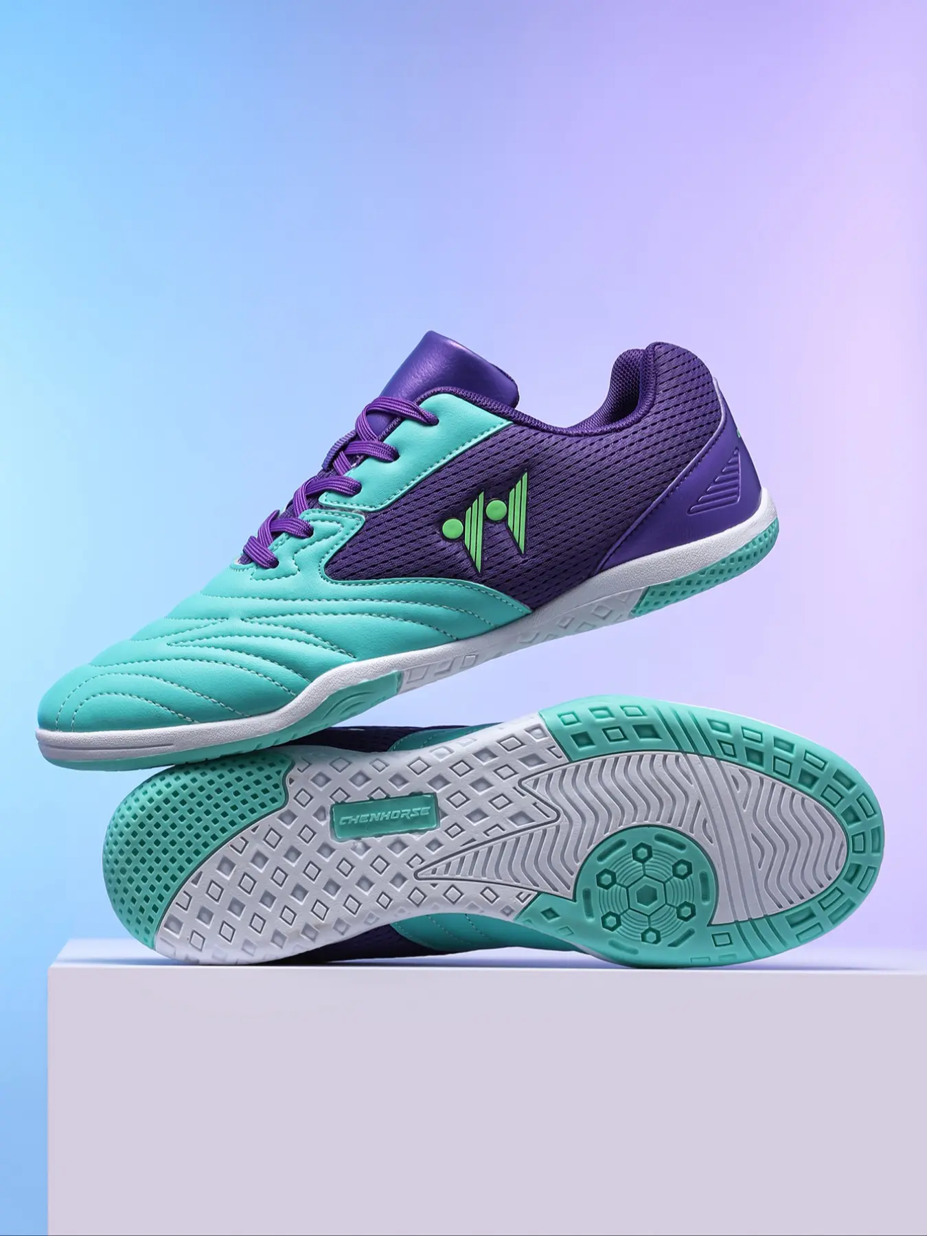 Indoor Flat Soccer Shoes, Futsal Shoes, Pa Material, Rubber Sole, Comfortable Durable, Suitable for Indoor Sports, Unisex Low Top Casual Shoes