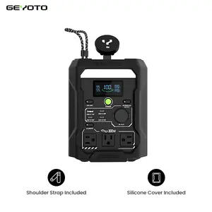 GEYOTO N300 Portable Power Station, 256Wh LiFePO4 Battery, 300W AC Output (500W Peak), 65W USB-C PD & 25W Wireless Charging, Fast Charging Backup Power for Camping, Travel & Power Outages