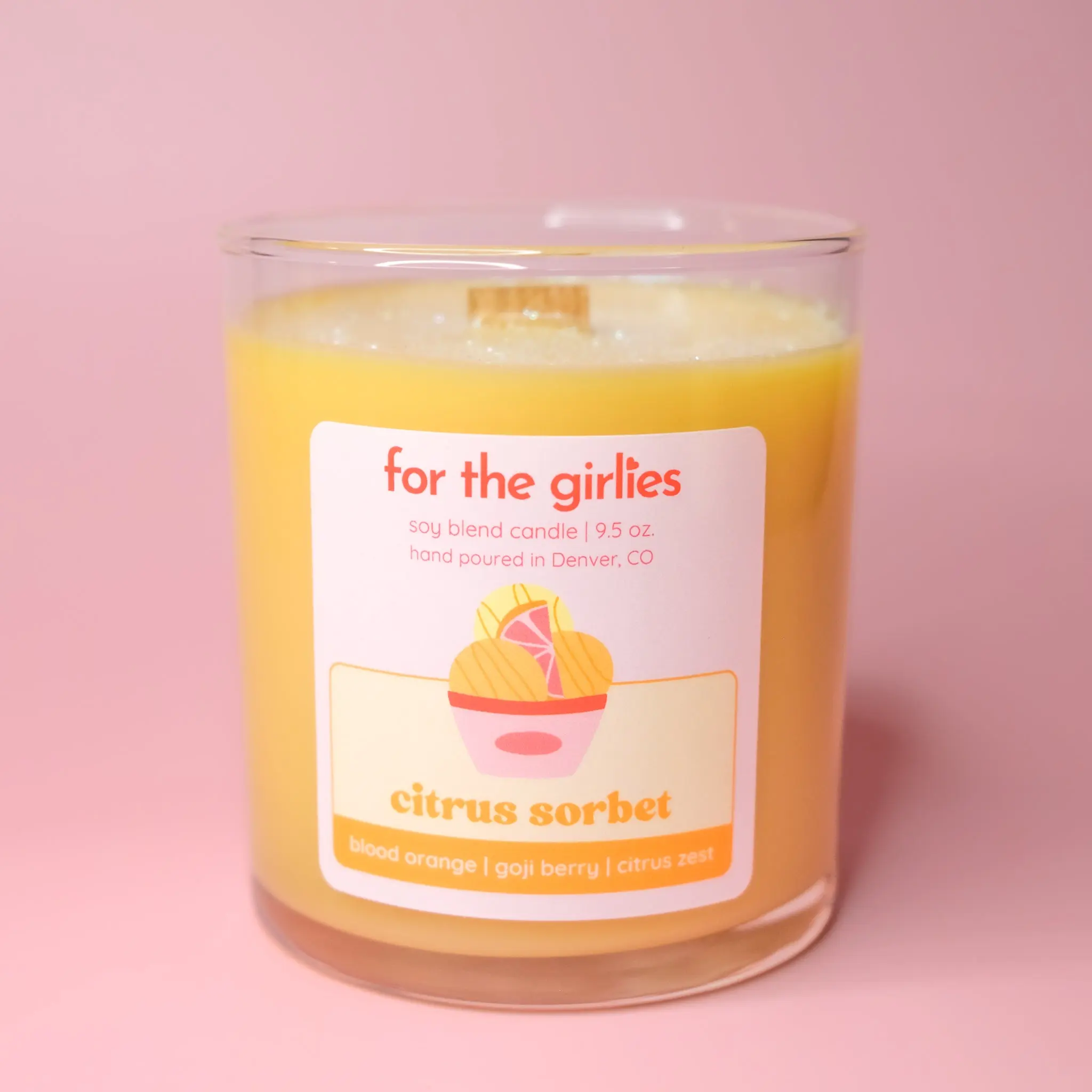 Citrus Sorbet Orange Glitter Candle