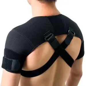Adult Sports Protection Double Shoulder Strap Cross Protective Strap Shoulder Pad, Adjustable Double Shoulder Pressurized Shoulder Pad