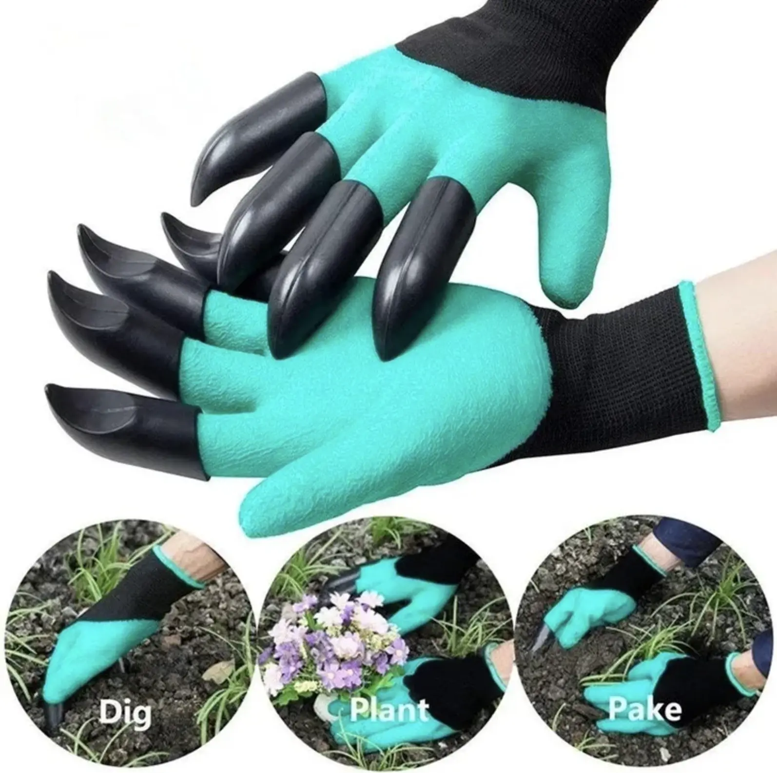 Heavy-Duty Rust-Resistant Aluminum Garden Tools Set with Claw Gardening Gloves for Digging Heavy-Duty Rust-Resistant Aluminum Garden Tools Set with Claw Gardening Gloves for Digging