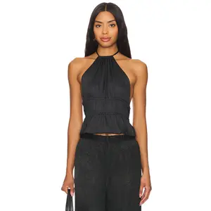 LIONESS Legacy Halter Top in Onyx