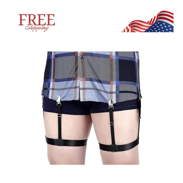 Men Shirt Stays Adjustable Elastic Non-slip Locking Clamps