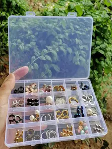 Transparent Portable Jewelry Box, Necklace Ring Earring Storage Case, Travel Organizer, PU Makeup Bag, Daily Divided Display Rack