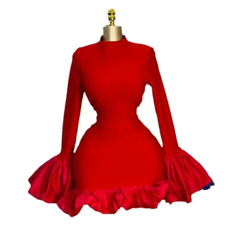 Summer Spring Red Ruffled Dress Women's Elegant Y2k Streetwear Party Hip Wrap Casual Style A-Line Vestidos High Waist Flare Sleeves - TikTok Shop Summer Spring Red Ruffled Dress Women's Elegant Y2k Streetwear Party Hip Wrap Casual Style A-Line Vestidos High Waist Flare Sleeves - TikTok Shop