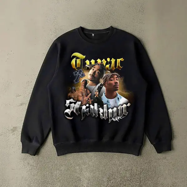 Tupac S Makaveli Sweatshirt, 2Pac Rapper Graphic Sweatshirt, T Shakur Hip Hop Artist Shirt, All Eyez On Me Me Against The World Album Top, Legendary Rapper Tribute, Unisex Hip Hop Fan Apparel, Music Lover Outfit