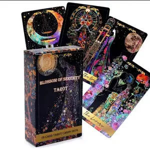 Quiet Flower Tarot Cards Set, Portable Mystical Magic Divination Deck for Fate Prediction & Spiritual Guidance, Ideal Gift for Ages 14+