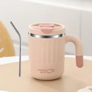 Charming Coffee Mug: Stainless Steel Inner Liner + Anti-Scalding Outer Layer, 480ML Capacity, Perfect for Daily Use