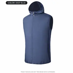 Double Fan Cooling Vest, Outdoor Sun Protection Hooded Tank Top, Breathable Workwear for Construction and Cycling