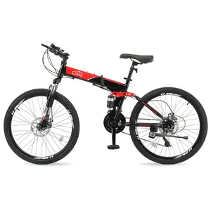 CampingSurvivals 24in Black Foldable Kids' Bike, 21 Speeds, High Carbon Steel