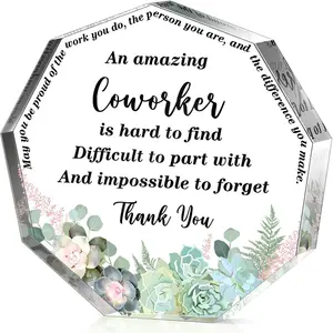 Thank You Gifts for Women Appreciation Gifts for Coworker Employee Nurse Teacher Leader Boss Inspirational Quotes Acrylic Plaque Sign Desk Decor for Home Office Farewell Retirement