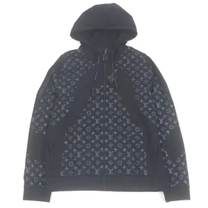 Pre-owned Louis Vuitton Cotton Small Leather Goods LV 2054 Hybrid Zip Through Monogram Hoodie