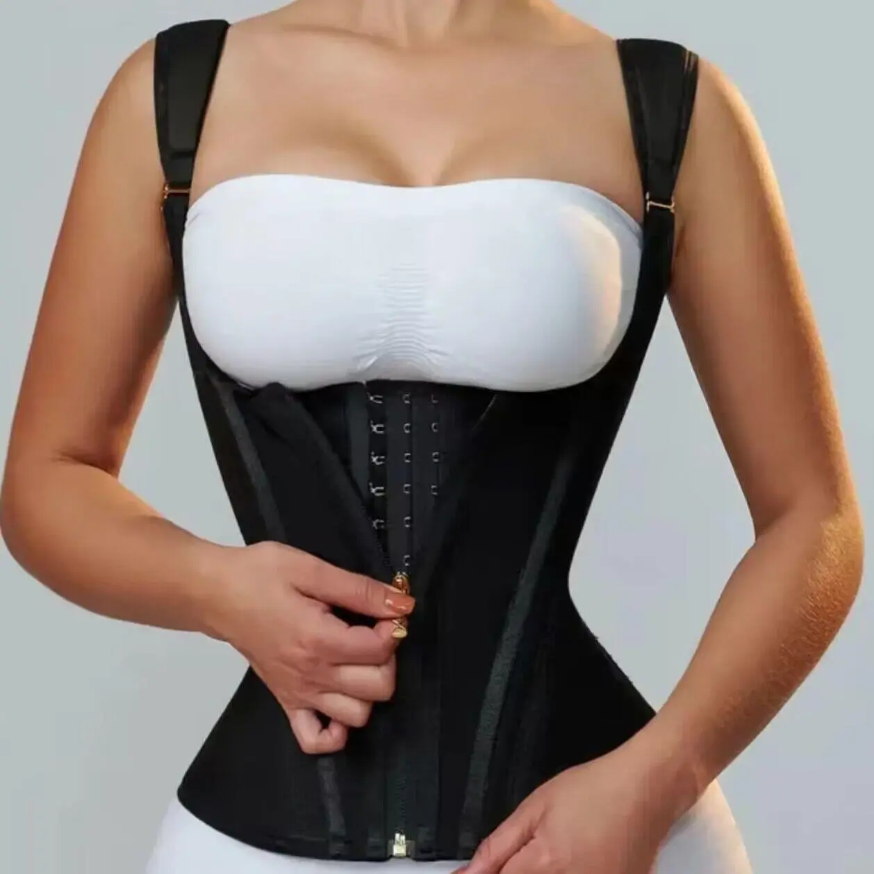 Women's Minimalist Basic Everyday Lady Tummy Control Waist Trainer Corset - Open-Bust Compression Shapewear Vest with Adjustable Shoulder Straps, Hook-and-Eye Girdle waist tranier vacation dresses  Womenswear