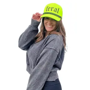 Feral Trucker Hat - Mesh Back, Snap-Back Adjustable Fit, Casual Style, Humorous Touch, Comfortable Fit, Unique Design
