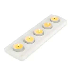 Koville 5 Holes Marble Candle Holder Namib Bianco