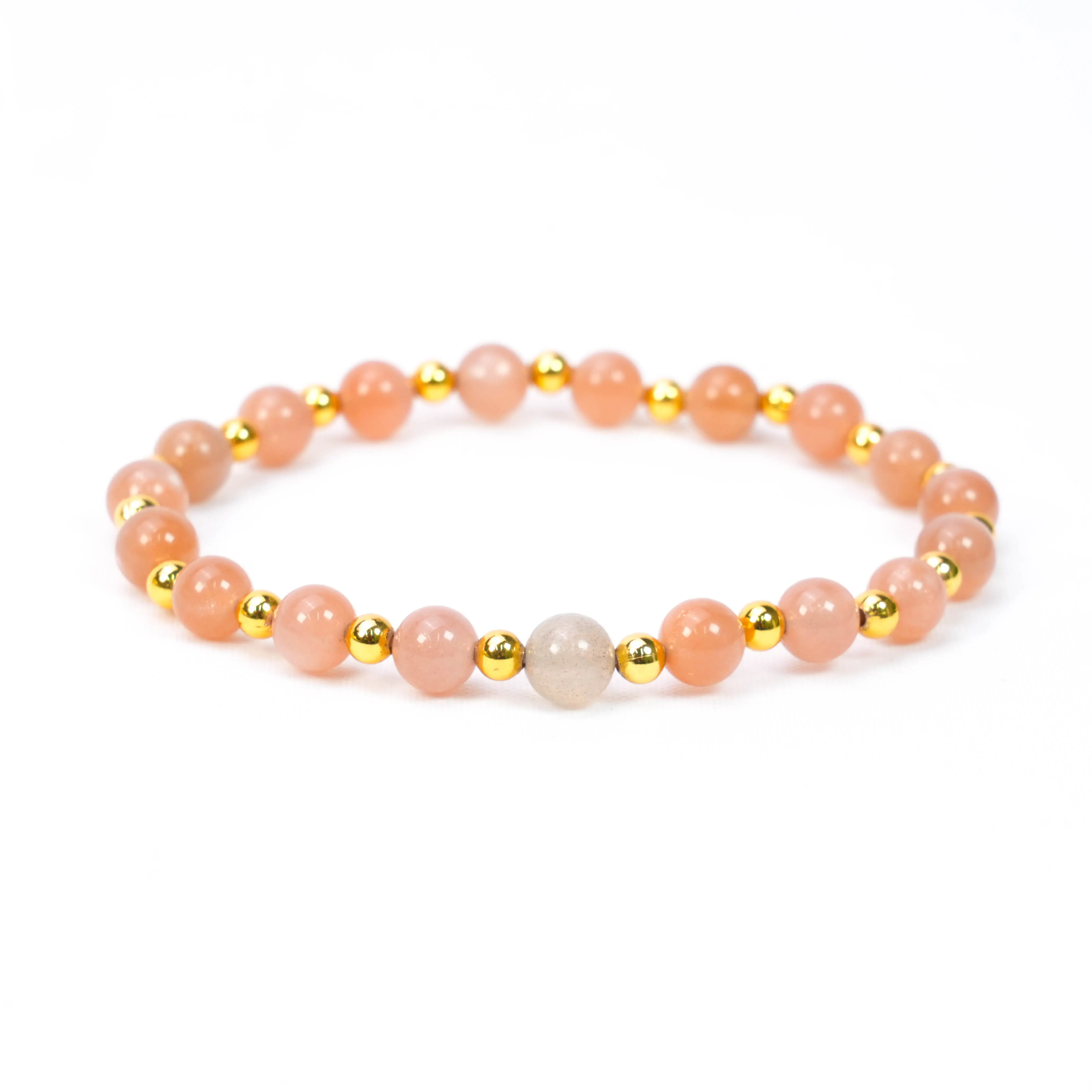 4mm Positive Energy Golden Sunstone Crystal Bracelet – 1 Count Natural Crystal Jewelry Accessory for Gift