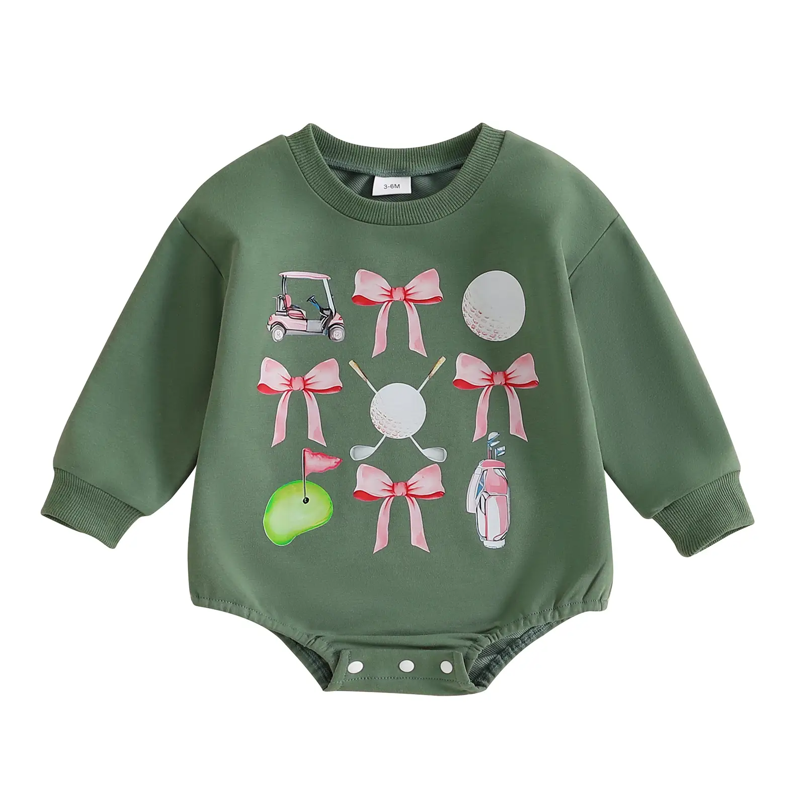 Newborn Golf Bodysuit Outfit Baby Boy Girl Daddy's Little Caddy Bubble Romper Long Sleeve Sweatshirt Jumpsuit Infant Fall Winter Clothes