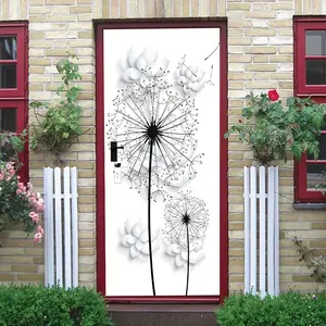 2pcs Modern Minimalist Dandelion Stereo Wall Stickers Self Adhesive PVC Waterproof Removable Wall Decals for Living Room Bedroom Home Decor Wall Art Stickers Collage Self-Adhesive Door Sticker