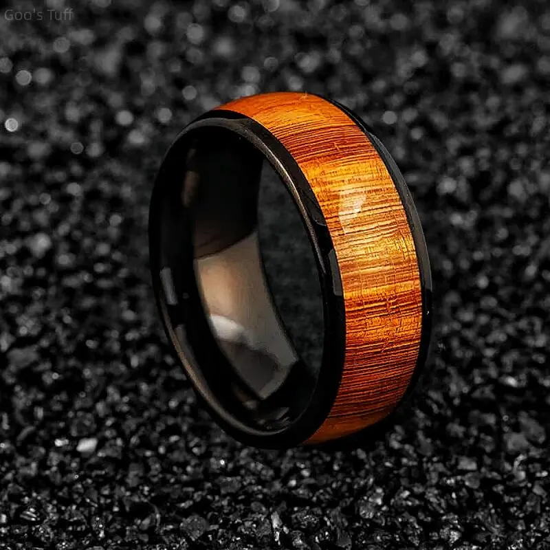 Men's Stainless Steel Band Ring - 8mm Dome, Minimalist Smooth Comfort Fit, European-Style Fashion Jewelry for Daily & Dating Occasions