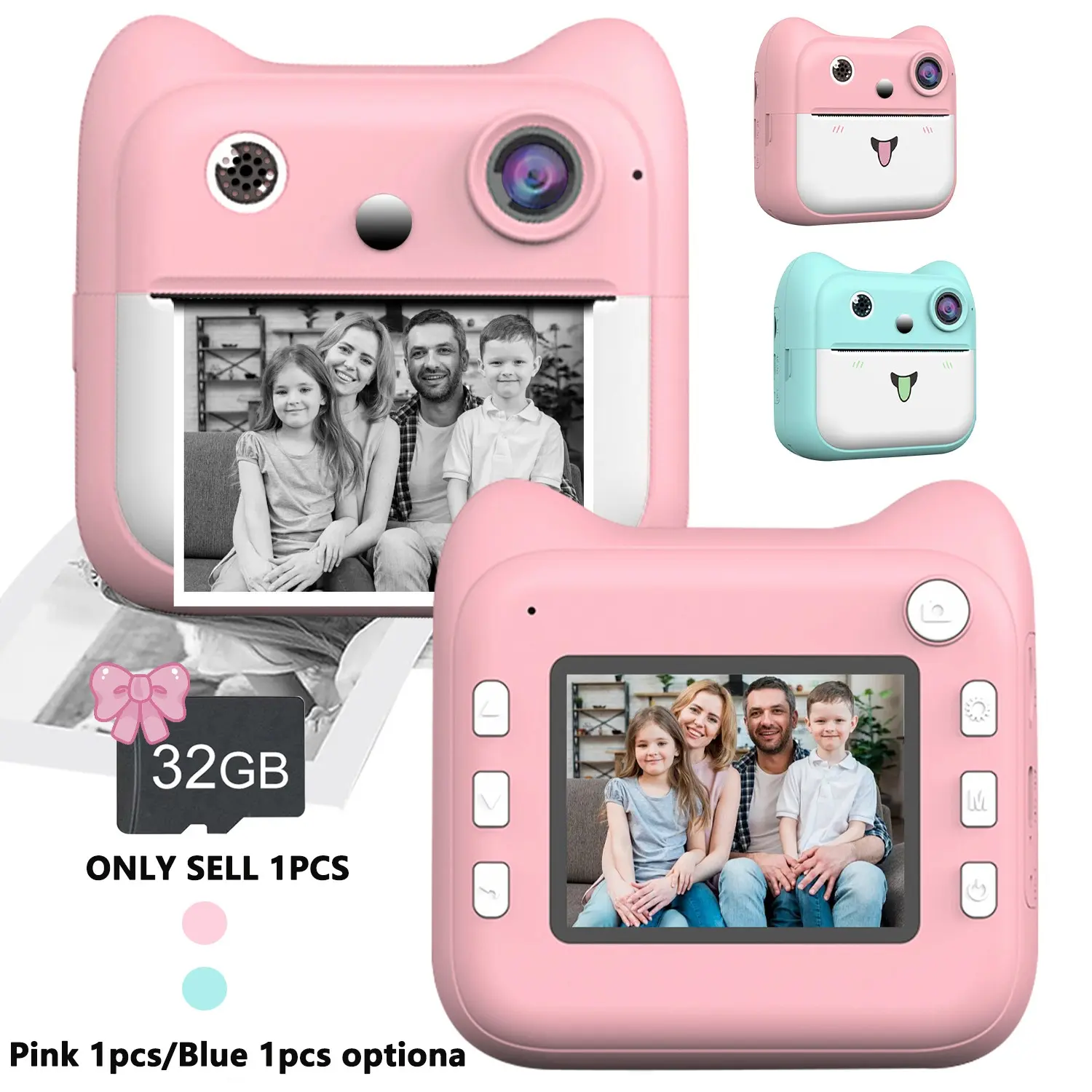 Instant Print Camera for Adults, 2-In-1 Portable Camera & Printer, HD 1080P Photo/video Capture, 1300mah Battery, Ideal for Travel & Parties