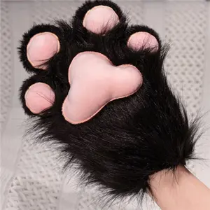 Fashion Cartoon Cosplay Costume Gloves Furry Fursuit Kigurumi Plush Cat Paw Gloves Warm Thicken Cosplay Props Party