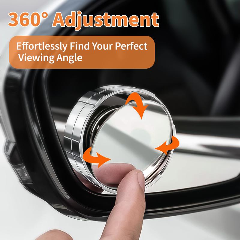 2PCS Wide Angle Car Blind Spot Mirror for SUV Trucks Safety, Universal 360° Adjustable Rearview Side Mirror