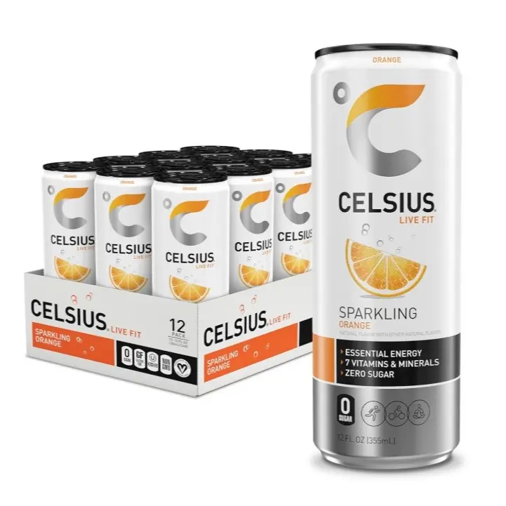 CELSIUS Sparkling Orange, Functional Essential Energy Drink 12 Fl Oz (Pack of 12) CELSIUS Sparkling Orange, Functional Essential Energy Drink 12 Fl Oz (Pack of 12)