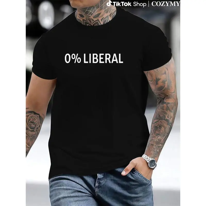 0 Percent Lib T-Shirt, Funny Graphic Tee with Sarcastic Political Humor, Bold Statement Meme Shirt for Men and Women, 100% Cotton Unisex Crewneck Short Sleeve, Casual Streetwear Top, Halloween Party Joke Outfit, TikTok Search Optimized Gift Idea for Humor