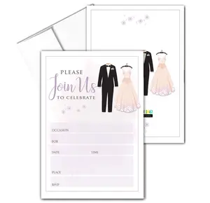 Stonehouse Collection - Wedding Celebration Invitations - Double Sided - Blank Fill-in Style, 25 Count