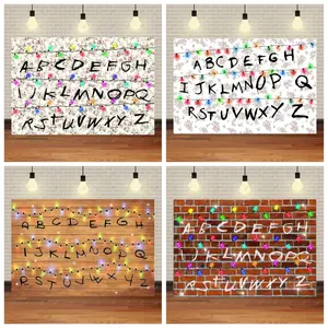 American TV Stranger Theme Tapestry Lights Alphabet Episode Series Banner Party Decoration Supplies Photo Prop Gift