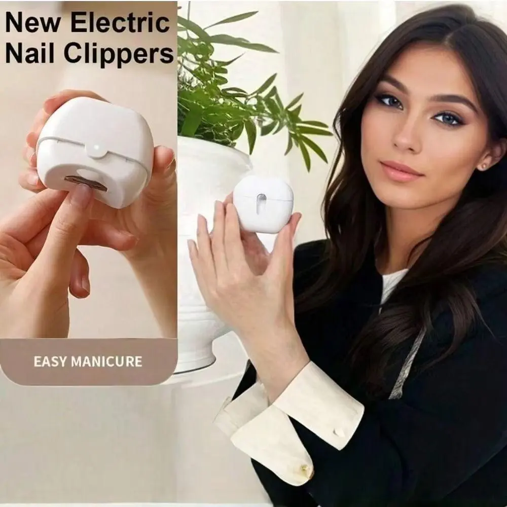 Rechargeable Electric Nail Clippers with Light Nail Care Automatic Nails Clipper Silent Universal Electric Nail Polisher